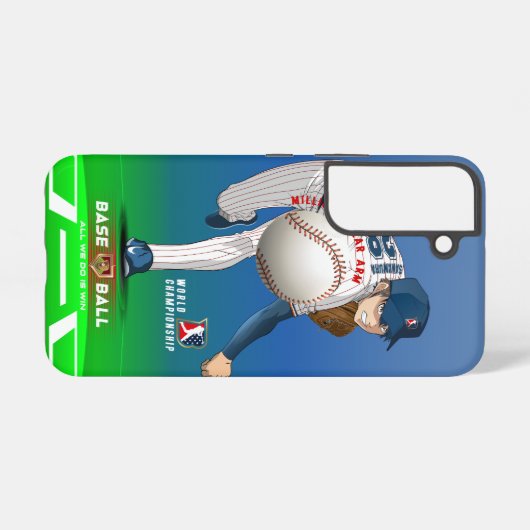 Honkbal held met Million Dollar Arm | Samsung Galaxy Hoesje (Achterkant horizontaal)