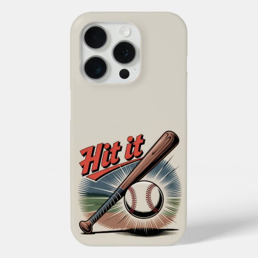  honkbal "Hit It" Retro Sports Case-Mate iPhone Case (Achterkant)
