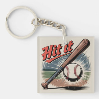  honkbal "Hit It" Retro Sports Sleutelhanger