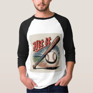  honkbal "Hit It" Retro Sports T-shirt