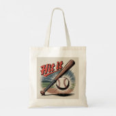  honkbal "Hit It" Retro Sports Tote Bag (Achterkant)