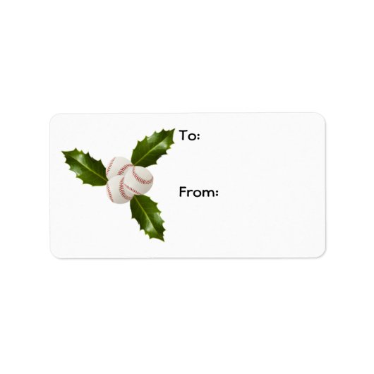 Honkbal Holly Gift Labels (Voorkant)
