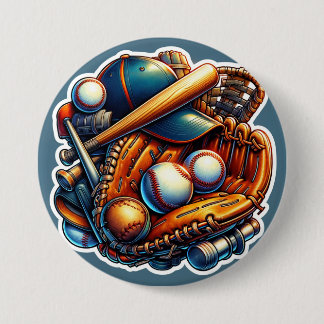 Honkbal Home Run Heroes Ronde Button 7,6 Cm