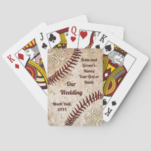 Honkbal huwelijkscadeaus of honkbal huwelijksgunst pokerkaarten
