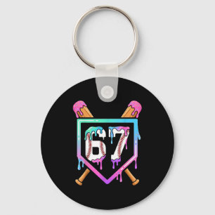 Honkbal Ijs Drip 67 Speler Dabbing Zes Zeven Sleutelhanger