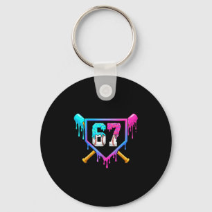 Honkbal Ijs Drip 67 Zes Zeven Meme Nummer 6 Sleutelhanger