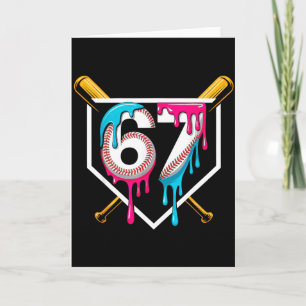 Honkbal ijs drip nummer 67 speler 67ste verjaardag kaart