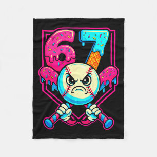 Honkbal Ijs Drip Nummer 67 Zes Zeven Meme 6 Fleece Deken
