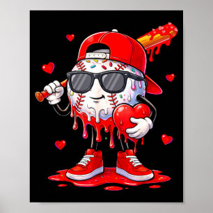 Honkbal Ijs Drip Valentijnsdag T-shirts Voor Poster