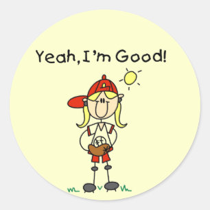 Honkbal I'm Good T-shirts en cadeaus Ronde Sticker