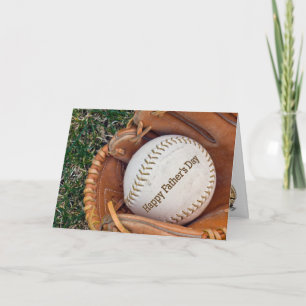 Honkbal In Handschoen voor Vaderdag Kaart