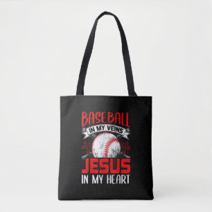 honkbal in mijn zegen Jezus in mijn hart honkbal Draagtas