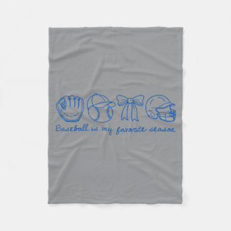 Honkbal Is Favoriete Seizoen Coquette Strik Vrouwe Fleece Deken