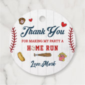 Honkbal Jongen Dank u Verjaardag Dank u Bedankjes Labels (Achterkant)