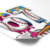 Honkbal Jongen Puzzel Ijsje Drip Honkbal Autisme Poster (Hoek)
