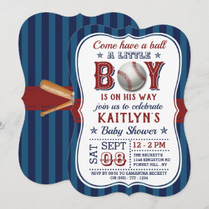 Honkbal Jongens Baby Shower Uitnodigingen