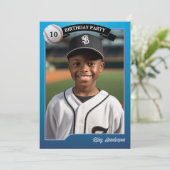 Honkbal Kaarten Foto Verjaardagsfeestuitnodiging (Staand voorkant)