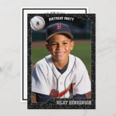 Honkbal Kaarten Verjaardagsfeestuitnodiging (Voorkant / Achterkant)