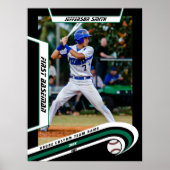 Honkbal Keepsakes in Lively Green Black Custom Poster (Voorkant)