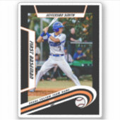 Honkbal Keepsakes Lively Sinaasappel Zwart Custom Sticker (Voorkant)