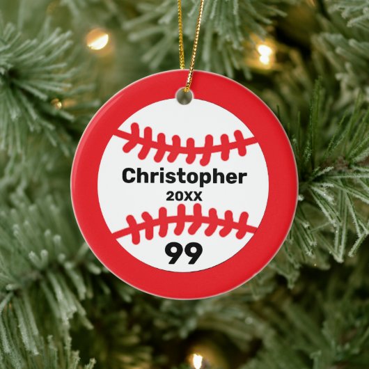 Honkbal Keramisch Ornament (Boom)