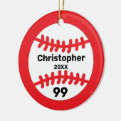 Honkbal Keramisch Ornament (Links)