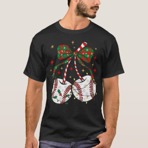 Honkbal Kersen Coquette Strikers Kerst Kersen T-shirt