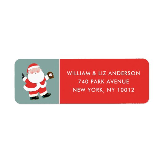 Honkbal Kerst Label (Voorkant)