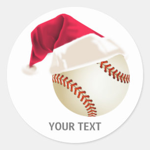 honkbal kerst ronde sticker