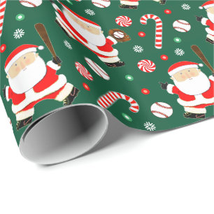 Honkbal kerstcadeau inpakpapier