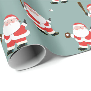 Honkbal kerstcadeau inpakpapier