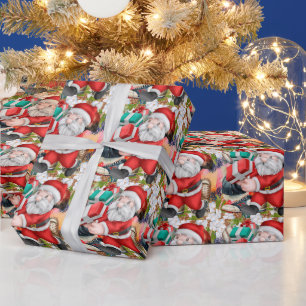 Honkbal Kerstmis met Sinterklaas brengen cadeaus Cadeaupapier