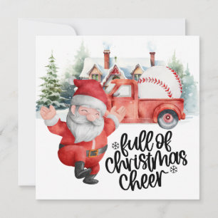 Honkbal Kerstmis met Sinterklaas en Sneeuwman Feestdagenkaart