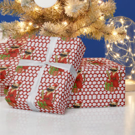 Honkbal Kerstmis thema voor Cat Lovers Cadeaupapier