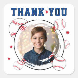 Honkbal Kinderen Verjaardag Bedankt Foto Vierkante Sticker