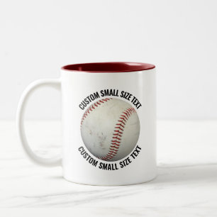 Honkbal & Kleine Tekst MAROON 11oz Op Maat Tweekleurige Koffiemok