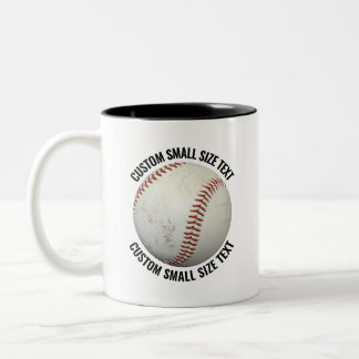 Honkbal & Kleine Tekst ZWART 325ml Custom Tweekleurige Koffiemok
