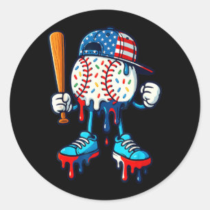 Honkbal Levensstijl 101 Kleding Jeugd Drip Ronde Sticker