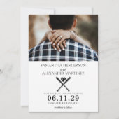 Honkbal liefde bruiloft save the date (Voorkant)