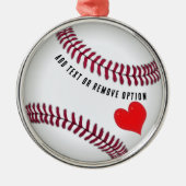 Honkbal Liefde Kerstmis Metalen Ornament (Voorkant)