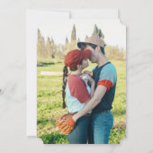 Honkbal Liefde Repetitie Diner Uitnodiging (Achterkant)