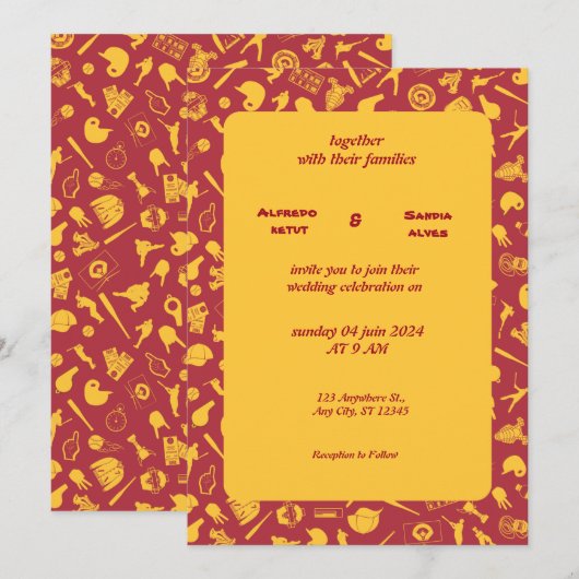 Honkbal liefde sport thema bruiloft uitnodigingen (Voorkant / Achterkant)