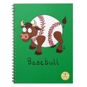 Honkbal Lieve Kinderen Cartoon Stier Notitieboek