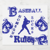 Honkbal Likeurfles Etiket (Enkel label)