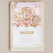 Honkbal Luxe Meisje Verjaardag Roze Goud Kaart