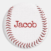 Honkbal Macro met naam Ronde Sticker (Voorkant)