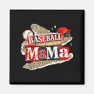 Honkbal mama luipaard wedstrijd dag honkbal seizoe magneet