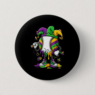 Honkbal Mardi Gras Carnaval Feest Masker IJscrème  Ronde Button 5,7 Cm