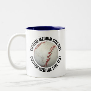 Honkbal & Medium Text NAVY BLUE 11oz op maat gemaa Tweekleurige Koffiemok