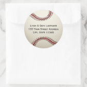 Honkbal met adres ronde sticker (Tas)
